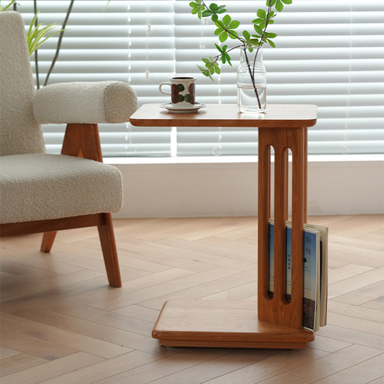 Elegant Natural Cherry Wood End Table - Timeless Design for Your Home fyx-881