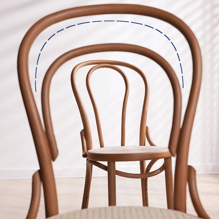 Minimalistic Beech Wood Dining Chair Collections with Rattan Design for Diningroom fyx-888