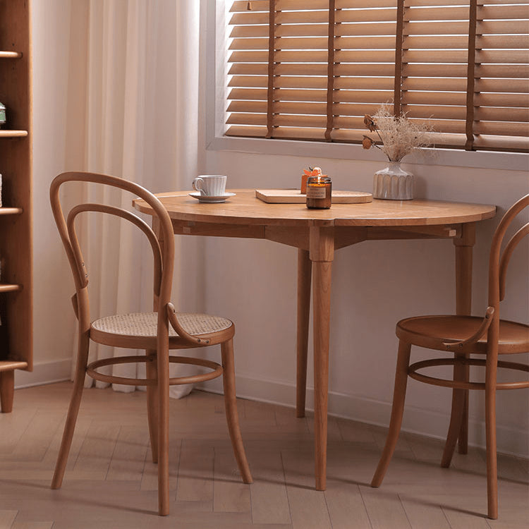 Minimalistic Beech Wood Dining Chair Collections with Rattan Design for Diningroom fyx-888