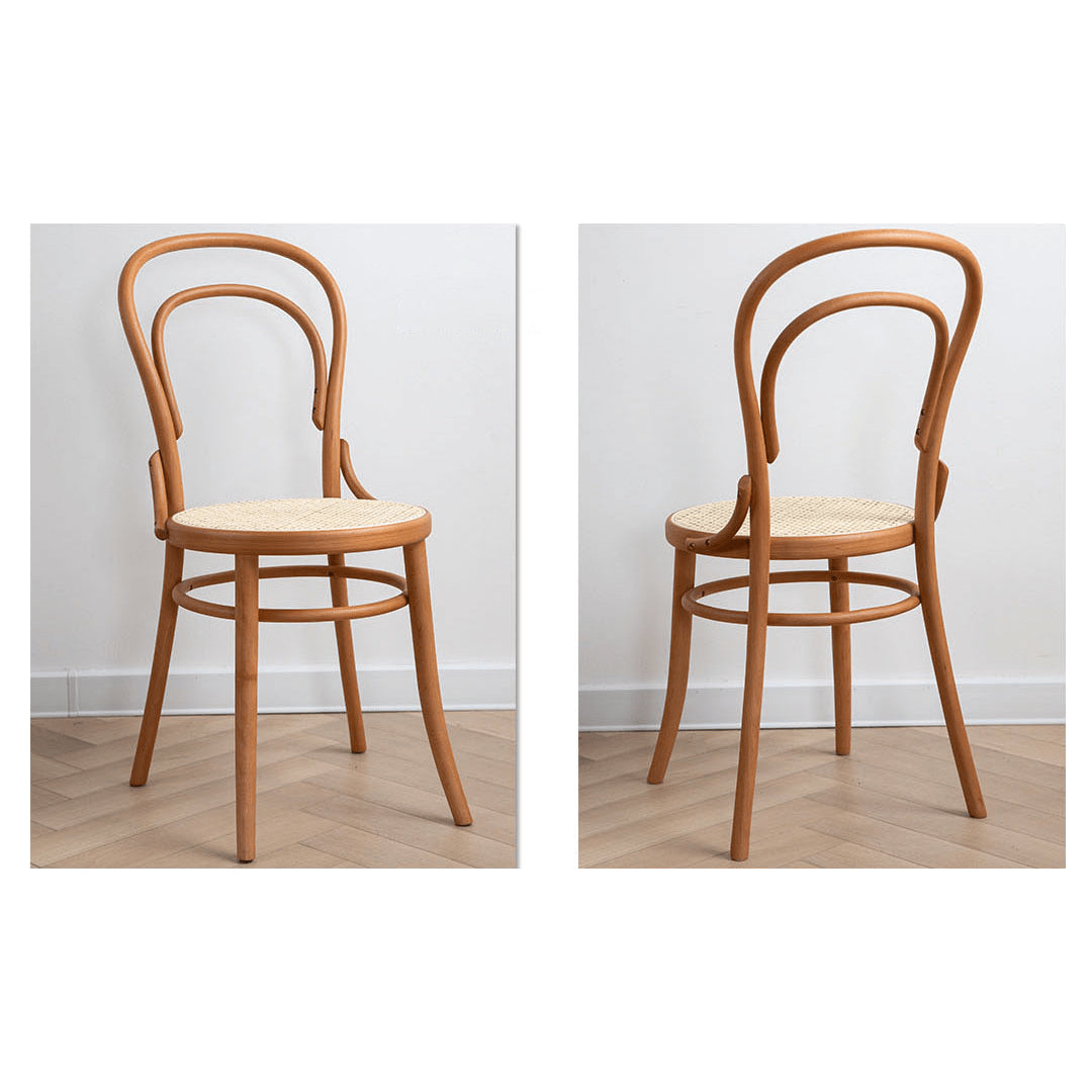 Minimalistic Beech Wood Dining Chair Collections with Rattan Design for Diningroom fyx-888