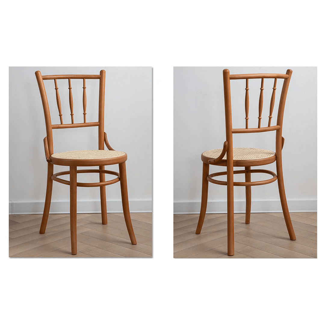 Minimalistic Beech Wood Dining Chair Collections with Rattan Design for Diningroom fyx-888