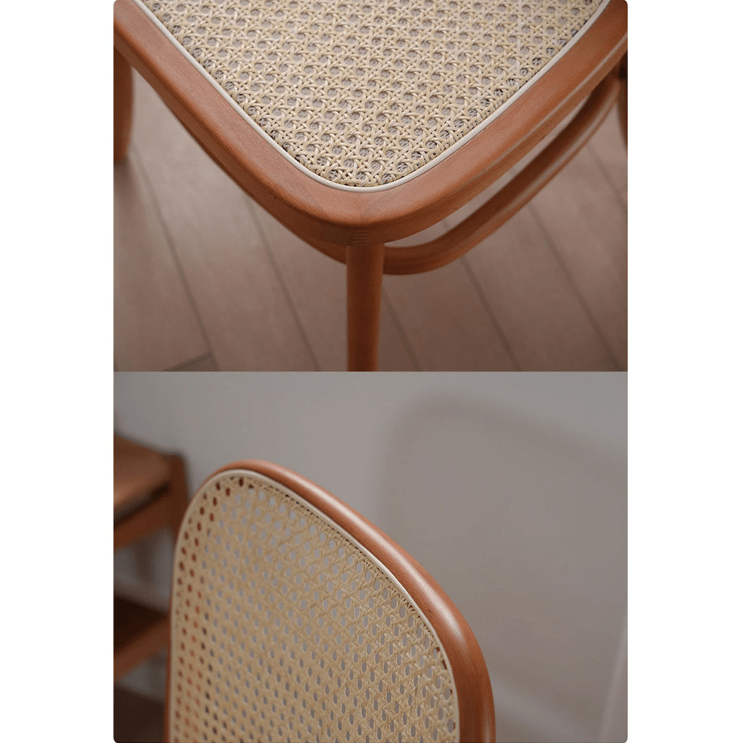 18.5‘’ Modern Beech Wood Chair with Rattan Seat in Natural Wood Color for Diningroom fyx-889