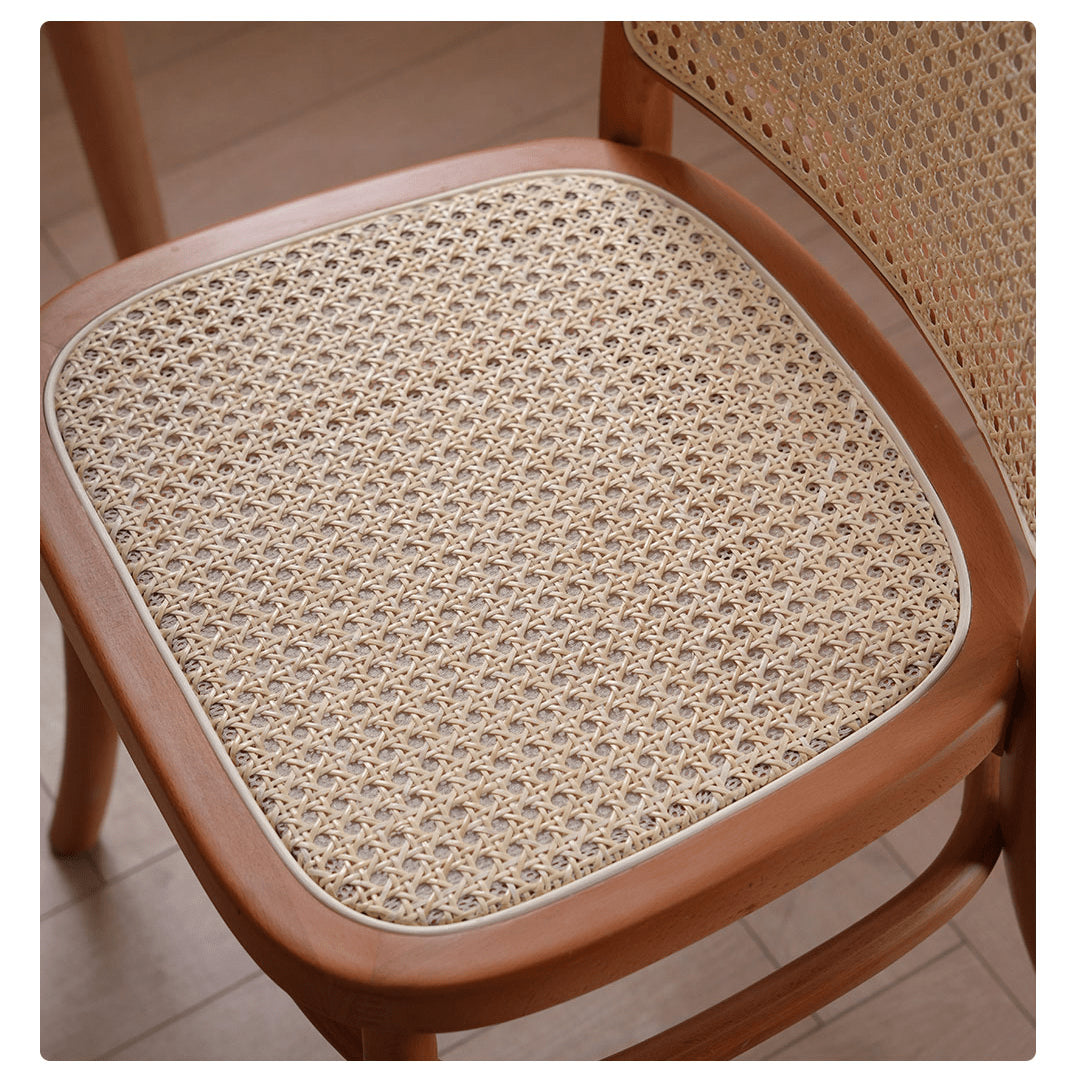 18.5‘’ Modern Beech Wood Chair with Rattan Seat in Natural Wood Color for Diningroom fyx-889