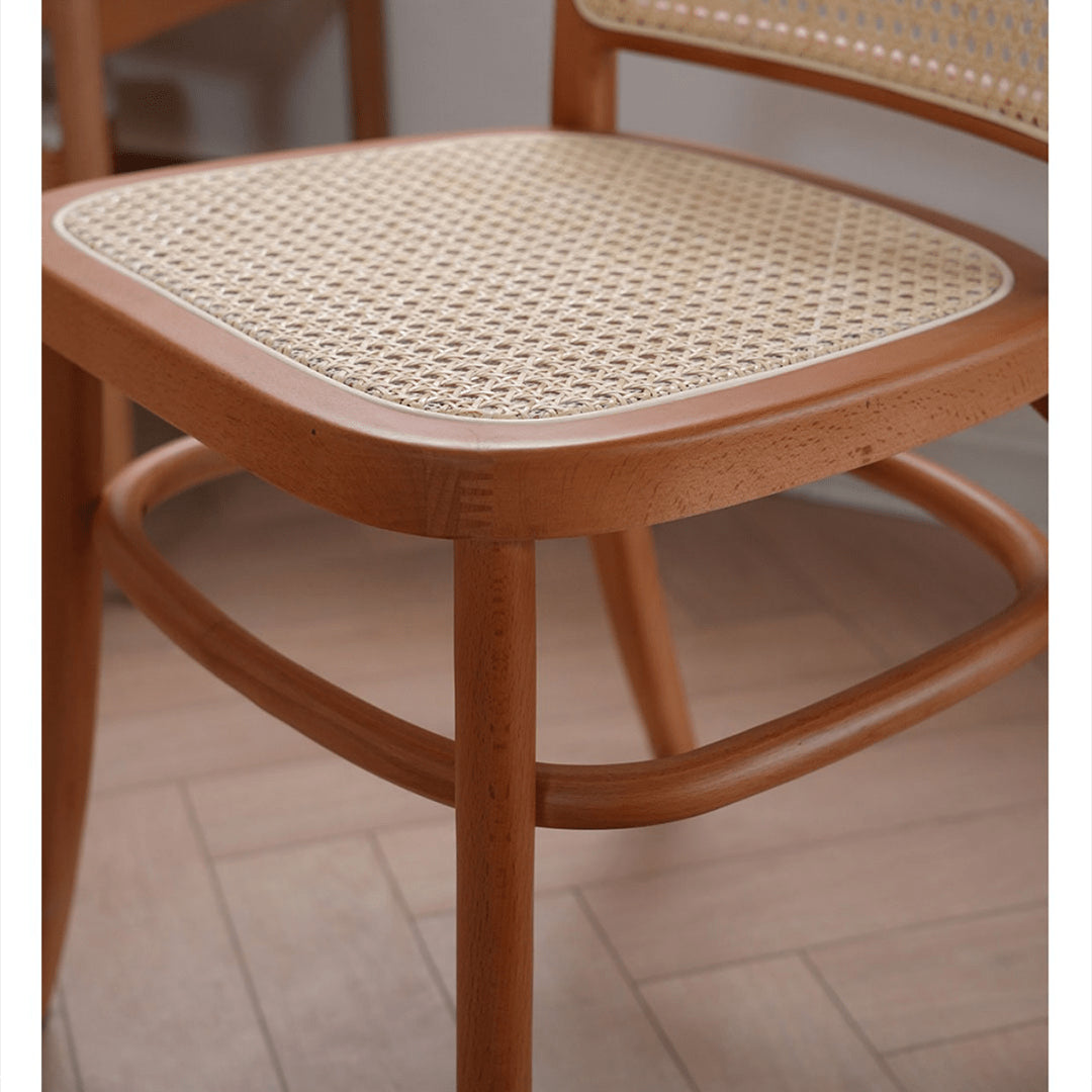 18.5‘’ Modern Beech Wood Chair with Rattan Seat in Natural Wood Color for Diningroom fyx-889