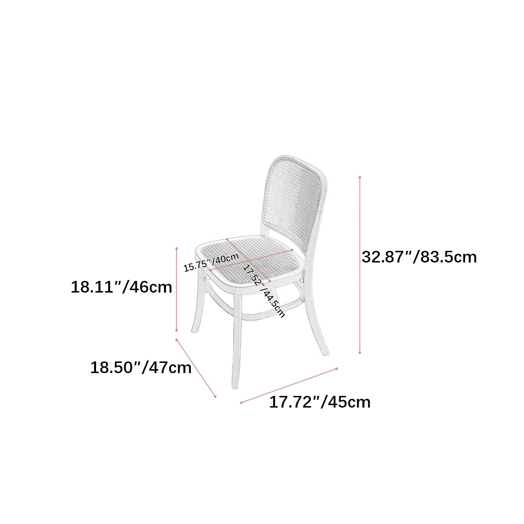 18.5‘’ Modern Beech Wood Chair with Rattan Seat in Natural Wood Color for Diningroom fyx-889