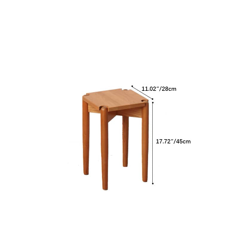 Elegant Oak Wood Stool with Light Grey Cushion - Natural and Comfortable Seating fyx-891