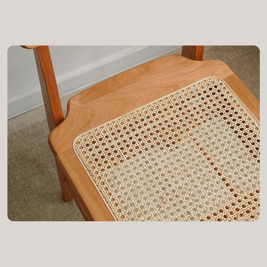 Modern Cherry Wood Dining Chair with Rattan Seat for Your Diningroom fyx-894