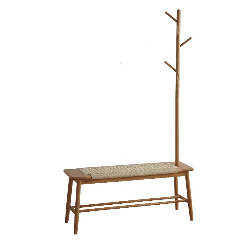 Elegant Cherry & Oak Wood Stool with Durable Kraft Paper Details fyx-896