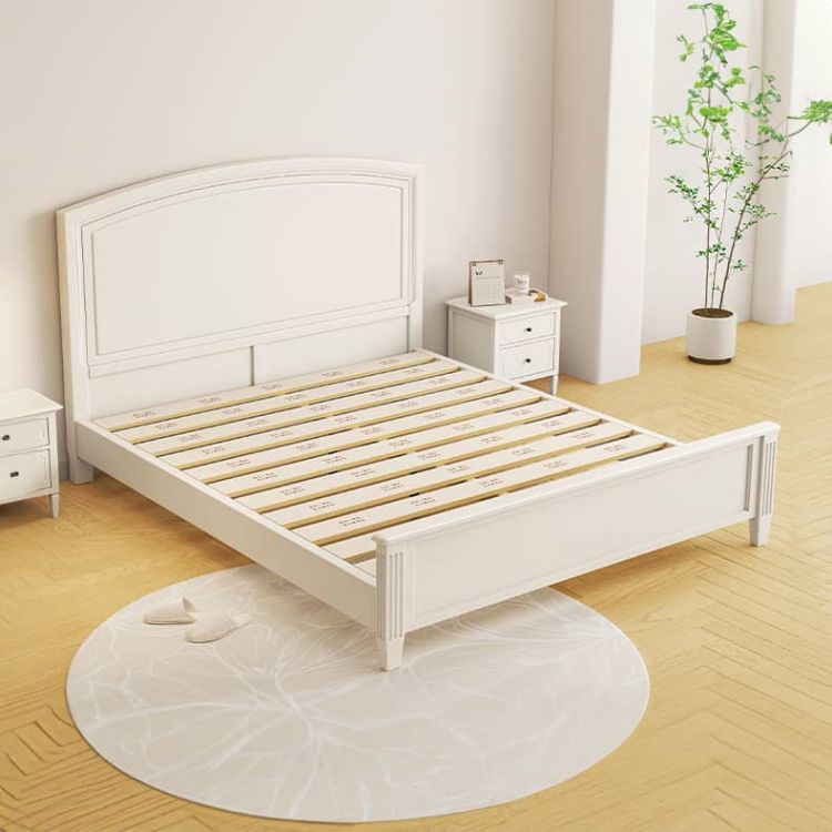 Elegant White Rubber Wood and Pine Bed Frame – Durable Comfort for Your Bedroom glna-232