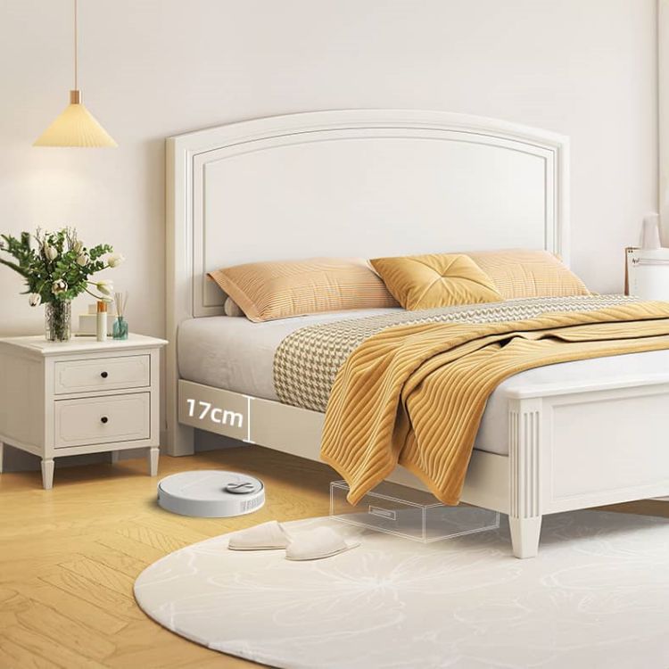 Elegant White Rubber Wood and Pine Bed Frame – Durable Comfort for Your Bedroom glna-232