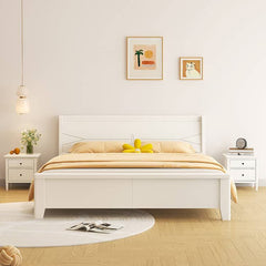 Elegant White Bed Frame | Durable Rubber Wood & Pine Construction glna-234