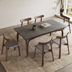 Minimalistic Rectangular Dining Table Durable Ceramic Top for 6-8 Person hagst-1664