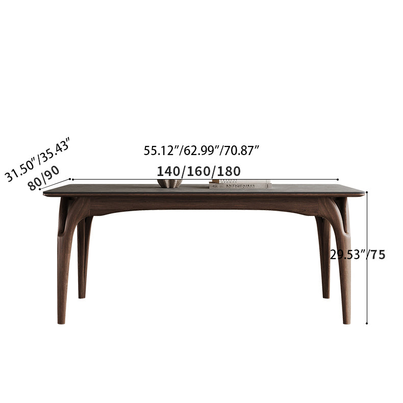 Minimalistic Rectangular Dining Table Durable Ceramic Top for 6-8 Person hagst-1664