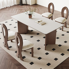 Modern Rectangular Dining Table with Ceramic Top & Double Pedestals for 6 hagst-1666