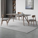 Modern Rectangular Ash Wood Dining Table with Ceramic Top for 6-8 Person hagst-1669