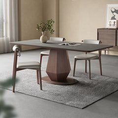 Minimalistic Rectangular Dining Table with Ceramic Top & Pedestal - Durable Design for 6 People hagst-1670