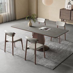 Minimalistic Rectangular Dining Table with Ceramic Top & Pedestal - Durable Design for 6 People hagst-1670