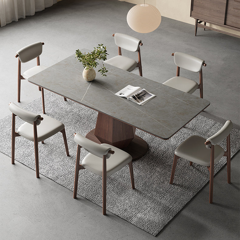 Minimalistic Rectangular Dining Table with Ceramic Top & Pedestal - Durable Design for 6 People hagst-1670