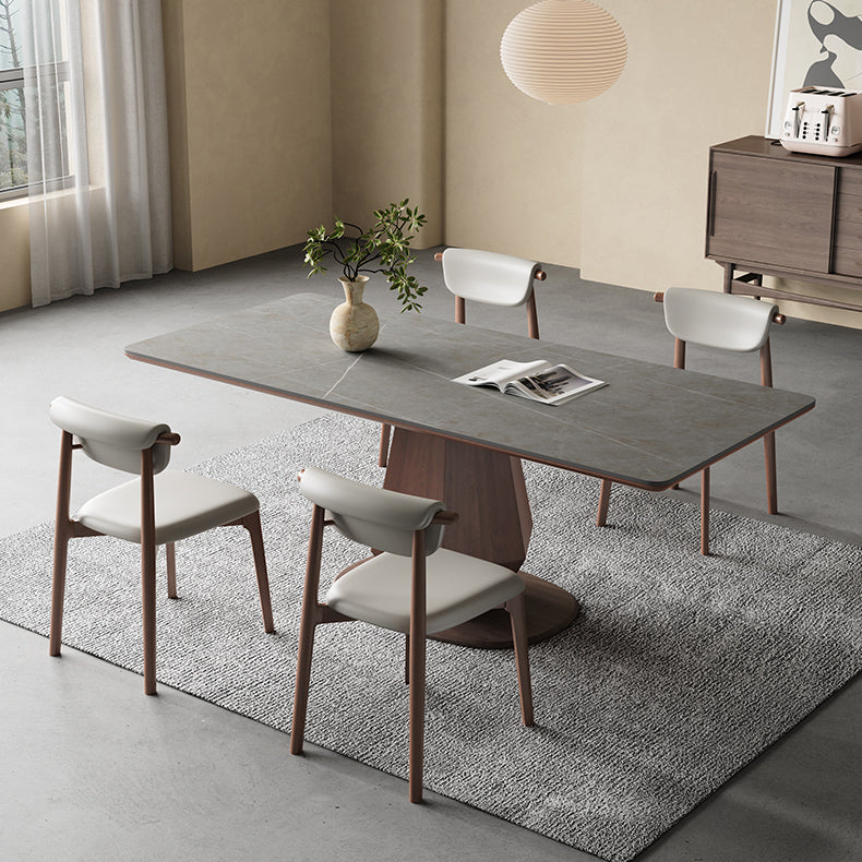 Minimalistic Rectangular Dining Table with Ceramic Top & Pedestal - Durable Design for 6 People hagst-1670