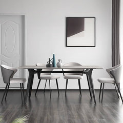 Modern Rectangular Dining Table for 6 - Durable Design with Sintered Stone Top hagst-316