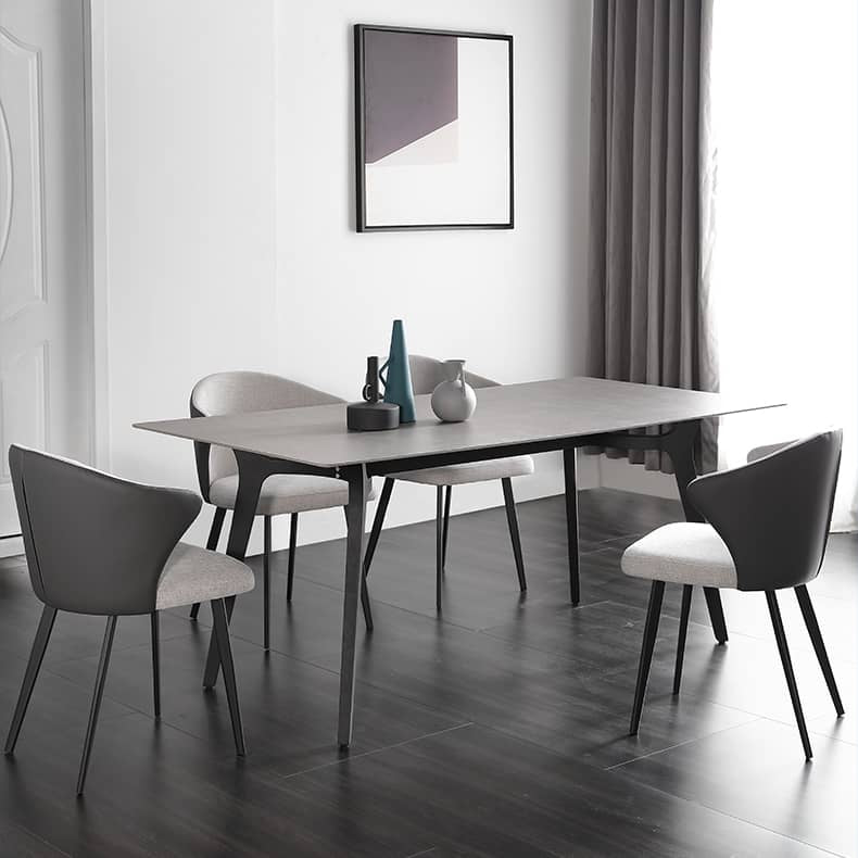 Modern Rectangular Dining Table for 6 - Durable Design with Sintered Stone Top hagst-316