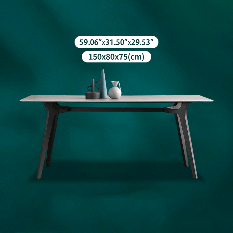 Modern Rectangular Dining Table for 6 - Durable Design with Sintered Stone Top hagst-316