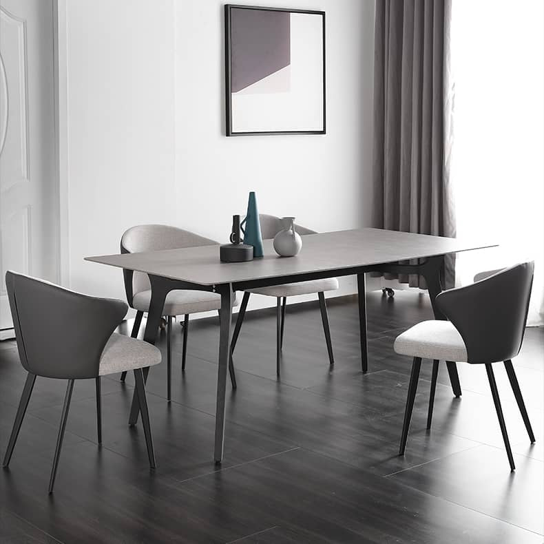 Modern Rectangular Dining Table for 6 - Durable Design with Sintered Stone Top hagst-316