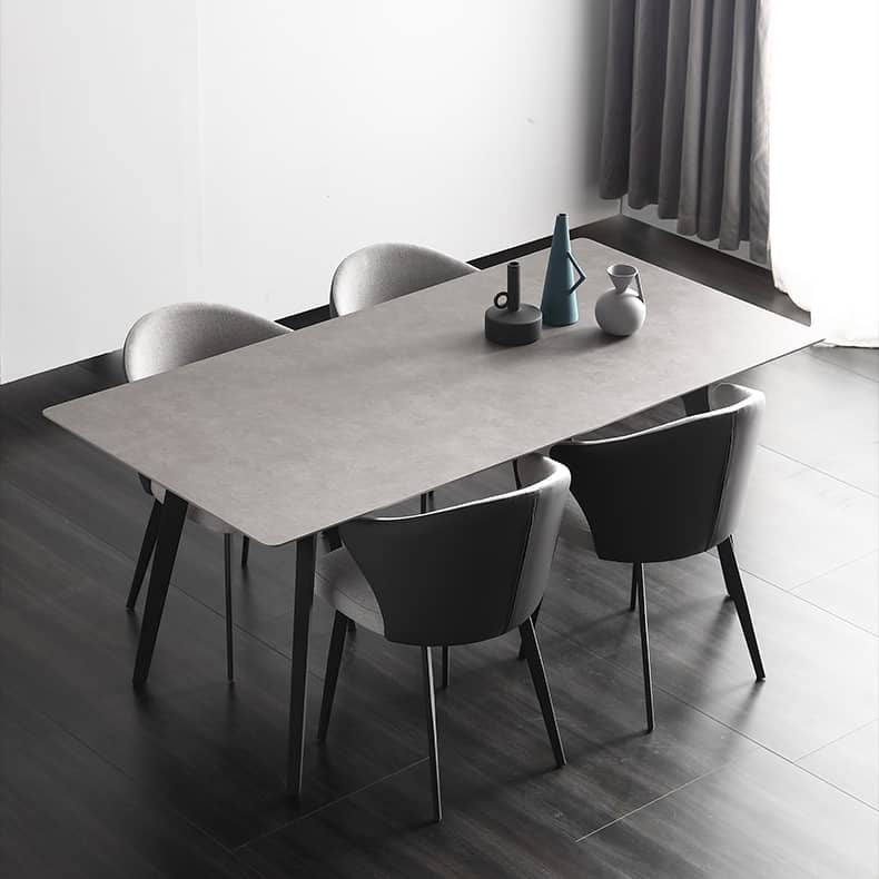 Modern Rectangular Dining Table for 6 - Durable Design with Sintered Stone Top hagst-316