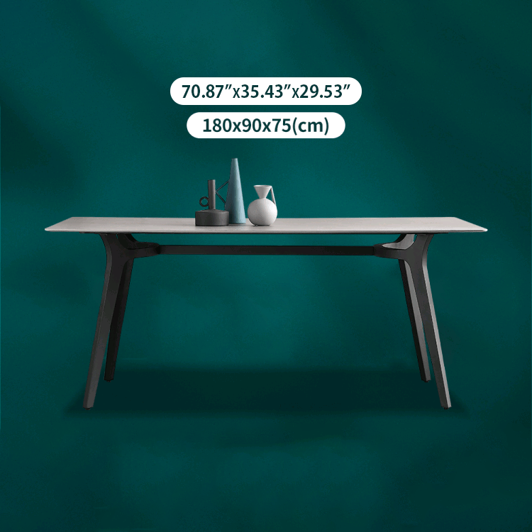 Modern Rectangular Dining Table for 6 - Durable Design with Sintered Stone Top hagst-316