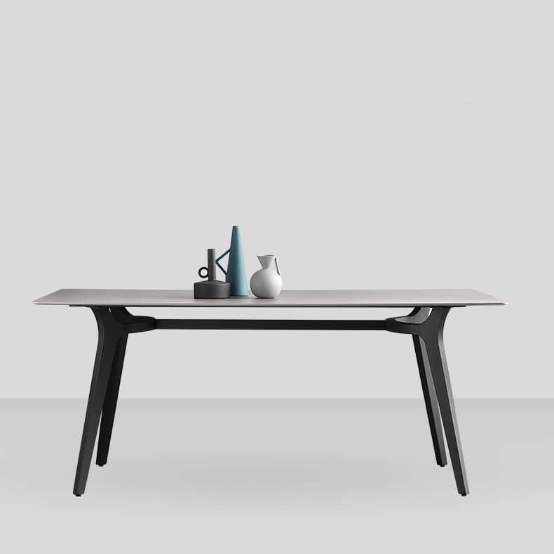 Modern Rectangular Dining Table for 6 - Durable Design with Sintered Stone Top hagst-316