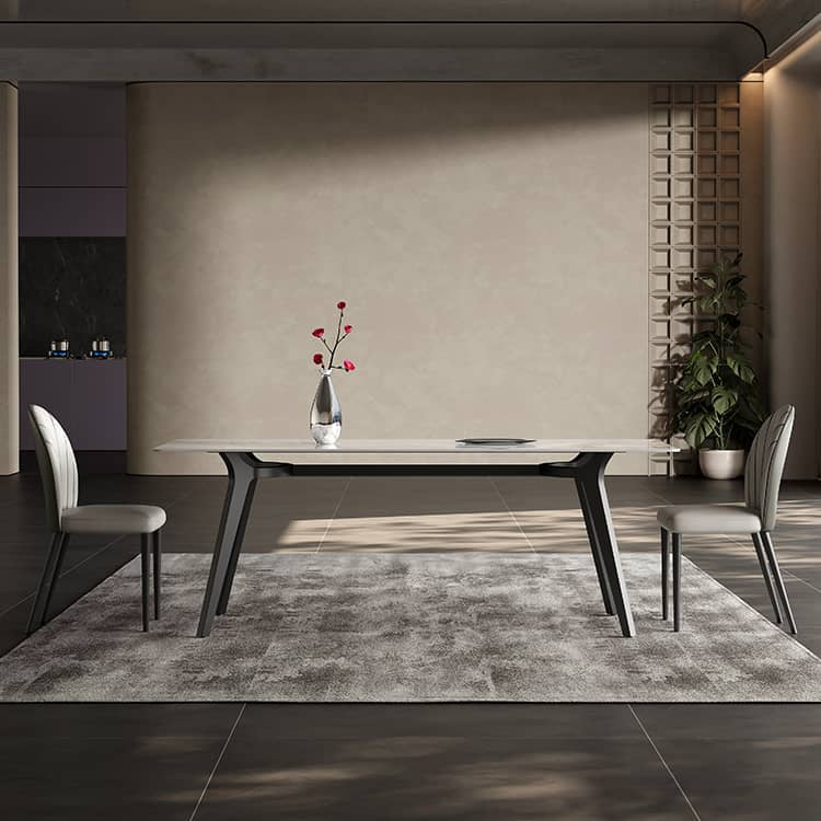 Modern Rectangular Dining Table for 6 - Durable Design with Sintered Stone Top hagst-316