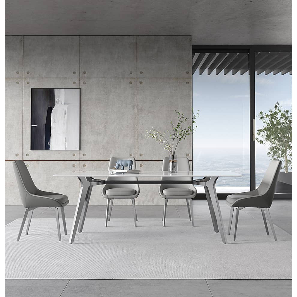 Modern Rectangular Dining Table for 6 - Durable Design with Sintered Stone Top hagst-316