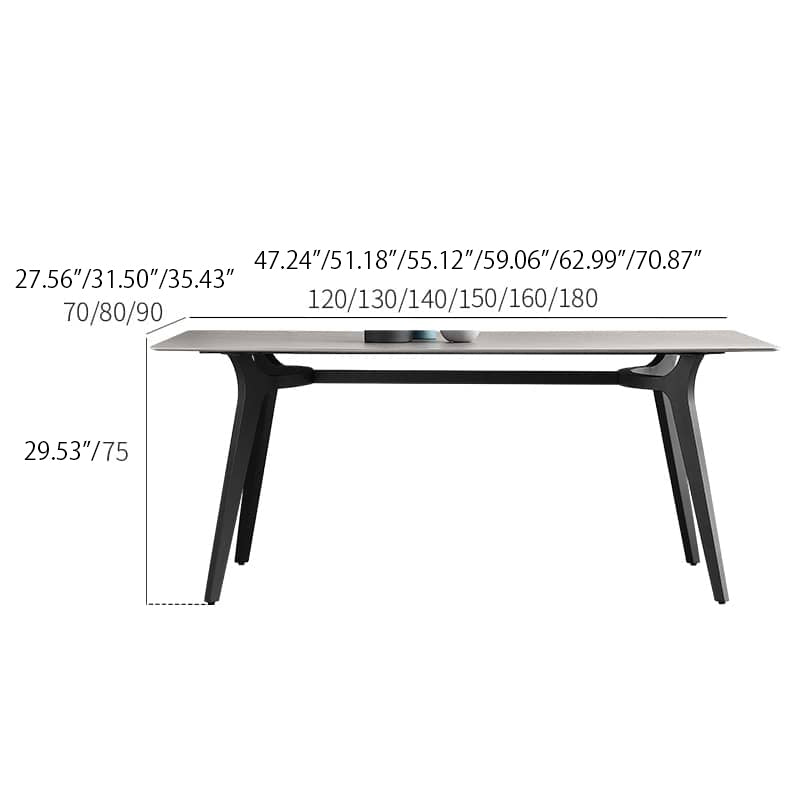 Modern Rectangular Dining Table for 6 - Durable Design with Sintered Stone Top hagst-316