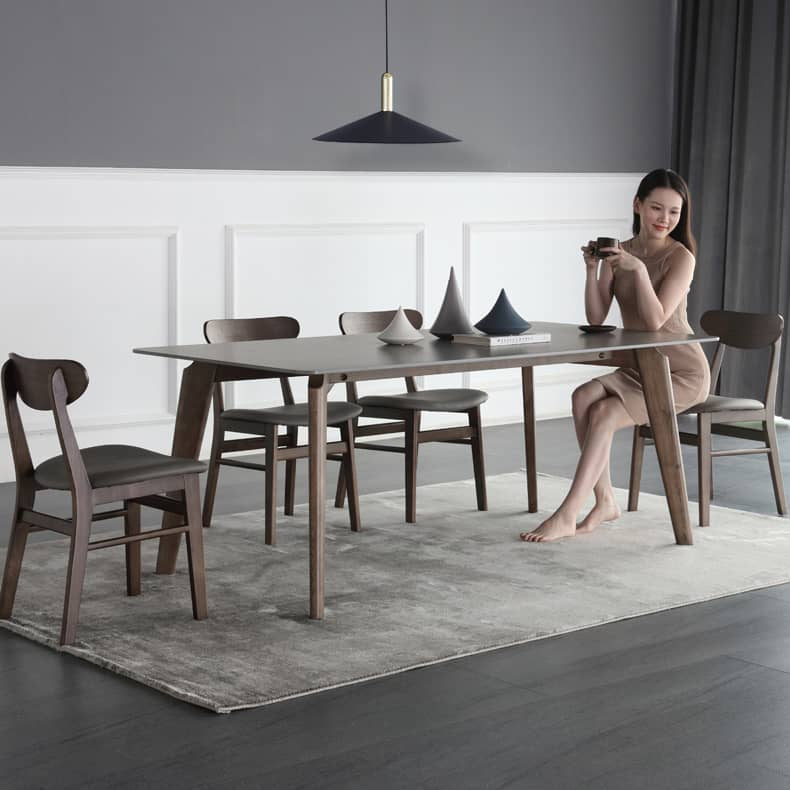 Modern Rectangular Dining Table with Wooden Legs - Minimalistic Design for Your Space hagst-318