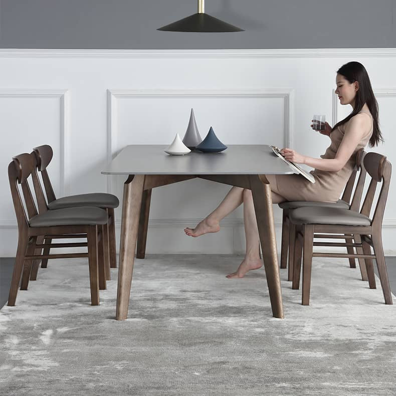 Modern Rectangular Dining Table with Wooden Legs - Minimalistic Design for Your Space hagst-318