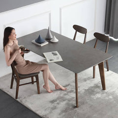 Modern Rectangular Dining Table with Wooden Legs - Minimalistic Design for Your Space hagst-318