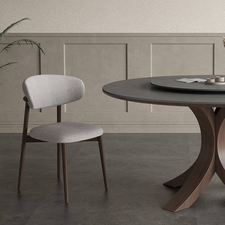 Modern Round Dining Table with Durable Sintered Stone & Pedestal - Perfect for 6 Person hagst-326