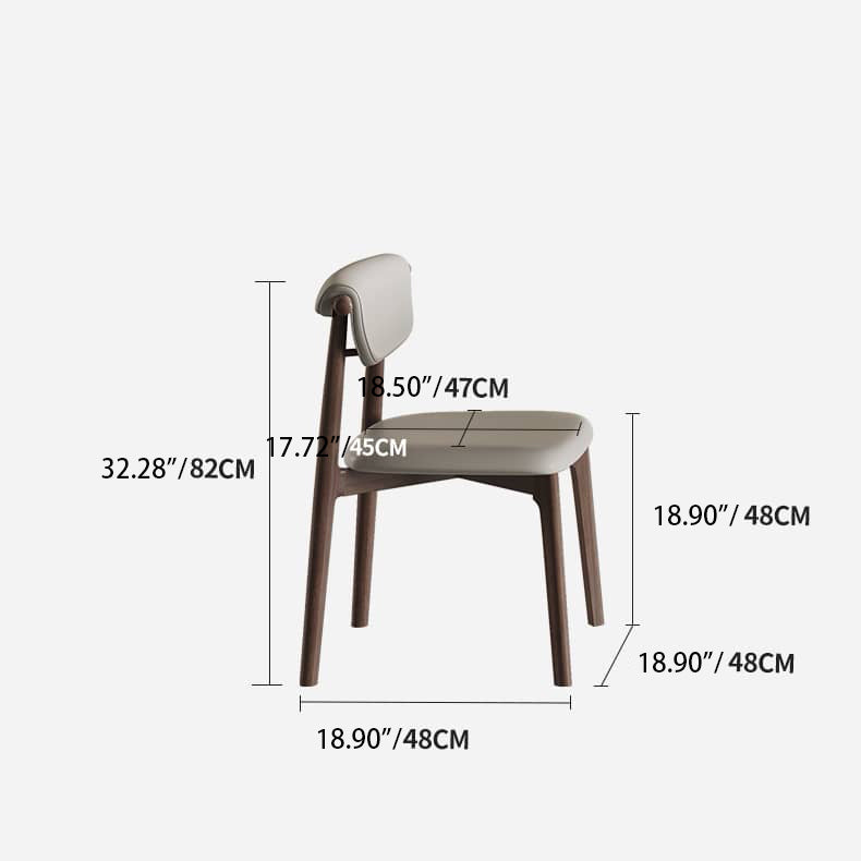 Scratch-Resistant Rabric Dining Chair in Light Gray with Oak Wood Frame for Dining Room hagst-330