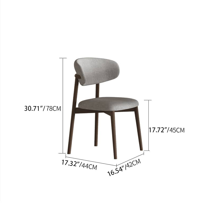 Modern Light Gray Dining Chair with Ash Wood Frame and Cotton-Ramie Upholstery hagst-331