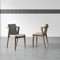 Stylish Ash Wood Dining Chair in Dark Gray with Scratch-Resistant Fabric for Dining Room hagst-335