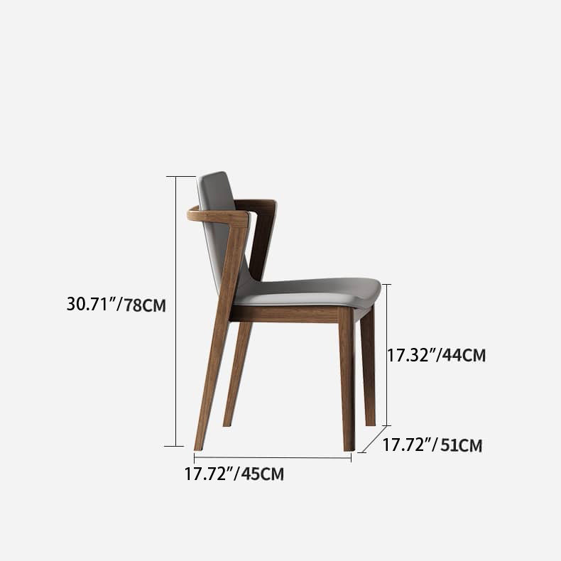 Stylish Ash Wood Dining Chair in Dark Gray with Scratch-Resistant Fabric for Dining Room hagst-335