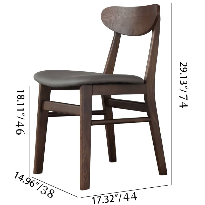 Modern Dark Gray Ash Wood DIning Chair with Scratch-Resistant Fabric - Stylish Durability for Dining Room hagst-339