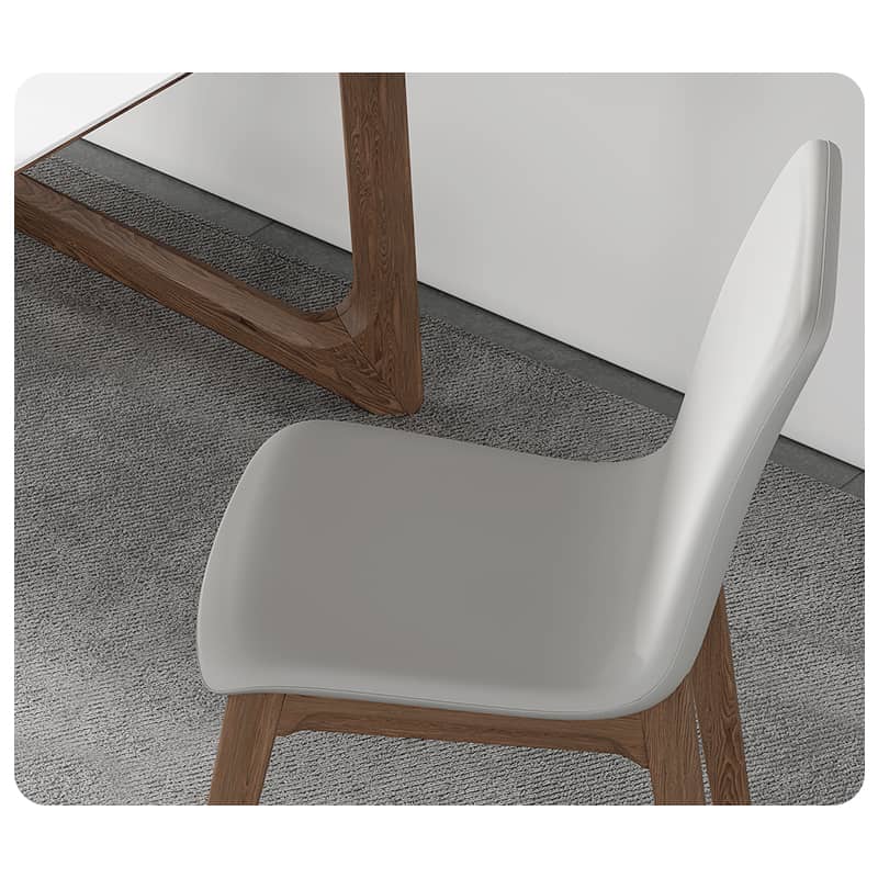 Modern Light Gray Ash Wood Dining Chair with Durable Scratch-Resistant Fabric for Dining Room hagst-340