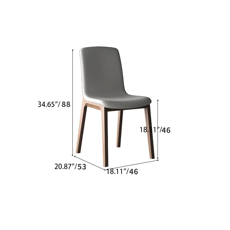 Modern Light Gray Ash Wood Dining Chair with Durable Scratch-Resistant Fabric for Dining Room hagst-340