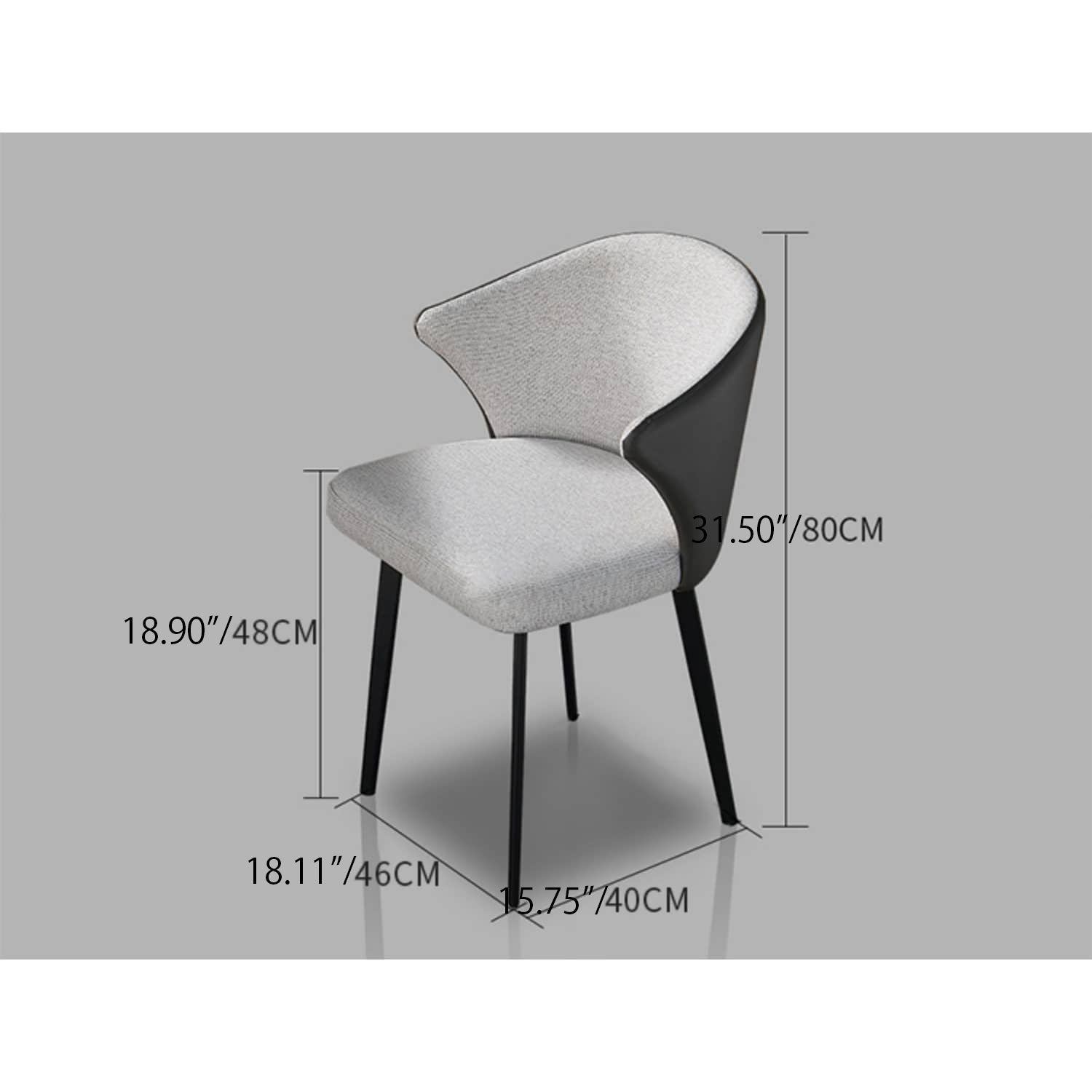 18.1‘’ Stylish Light Gray Dining Chair with Cotton-Ramie & Scratch-Resistant Fabric hagst-341