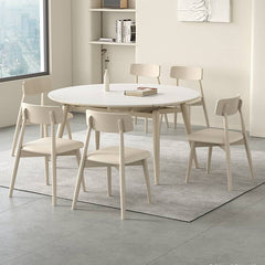 Extendable Round Dining Table for 6-8 Persons - Durable Design with Sintered Stone Top hagst-559