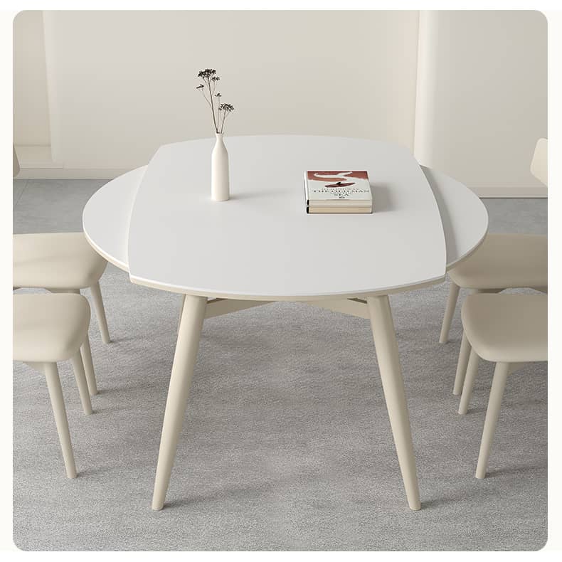 Extendable Round Dining Table for 6-8 Persons - Durable Design with Sintered Stone Top hagst-559