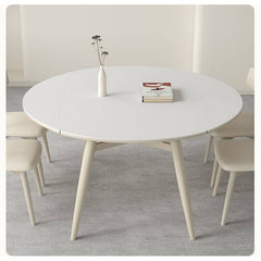 Extendable Round Dining Table for 6-8 Persons - Durable Design with Sintered Stone Top hagst-559