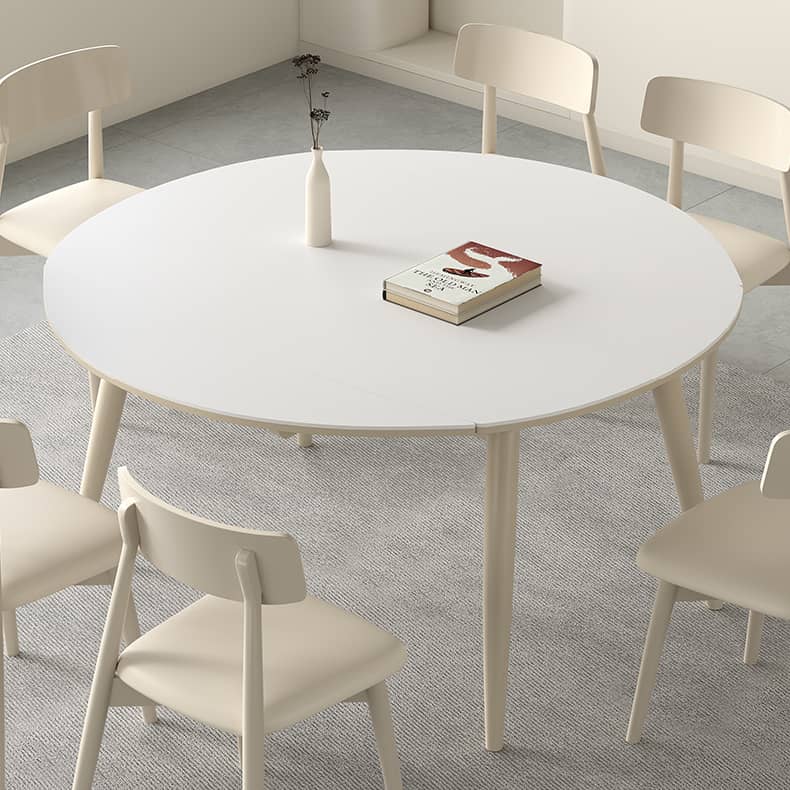 Extendable Round Dining Table for 6-8 Persons - Durable Design with Sintered Stone Top hagst-559