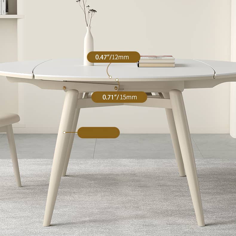 Extendable Round Dining Table for 6-8 Persons - Durable Design with Sintered Stone Top hagst-559